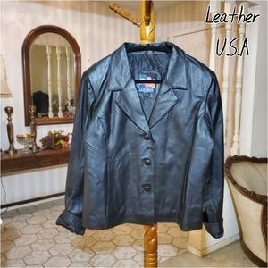 Leather U.S.A Semi Cropped Jacket